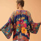 Vintage Floral Kimono Jacket in Ink