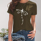 Dragonfly Graphic Round Neck Short Sleeve T-Shirt