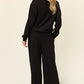 Double Take Full Size Texture Long Sleeve Top and Pants Set