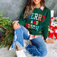 White Merry and Bright Quilted Sweatshirt