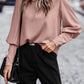 Round Neck Lantern Sleeve Blouse