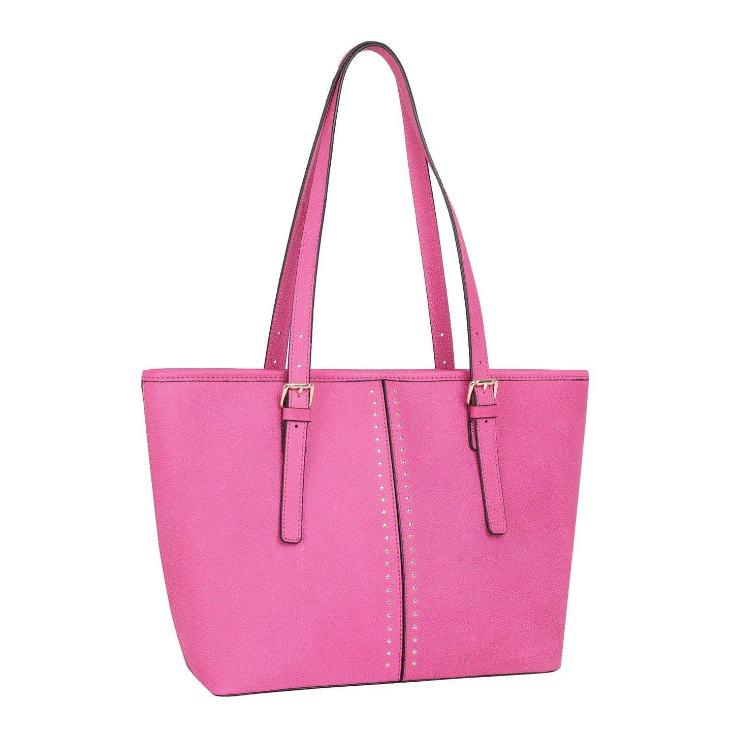 Montana West - MWRG-036 Montana West Real Leather Pink Tote: Hot Pink