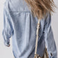 Beau Blue Long Sleeve Buttoned Chest Pocket Denim Shirt