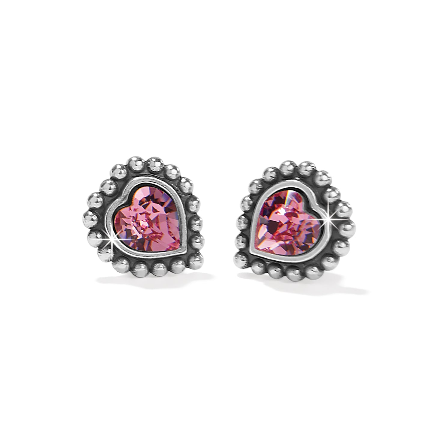 Brighton Shimmer Heart Mini Post Earrings-Pink