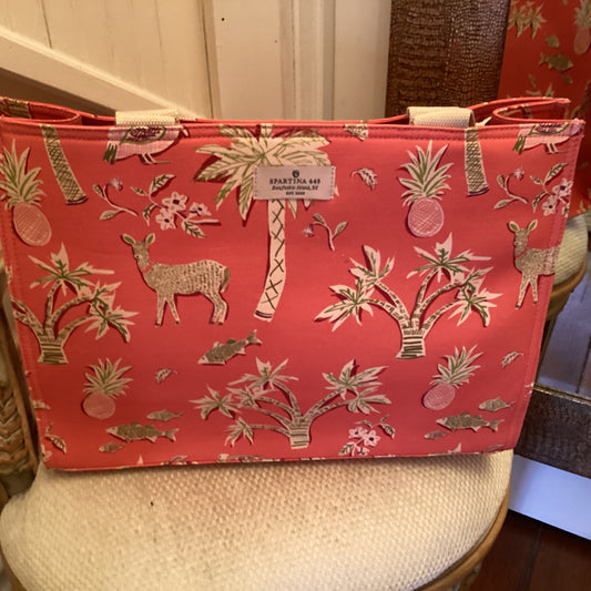 Spartina449  Shopper Tote Lowcounrty Fauna Red