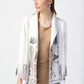 Joseph Ribkoff Patchwork Suede Jacket with Foil Print Accents