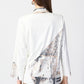 Joseph Ribkoff Patchwork Suede Jacket with Foil Print Accents