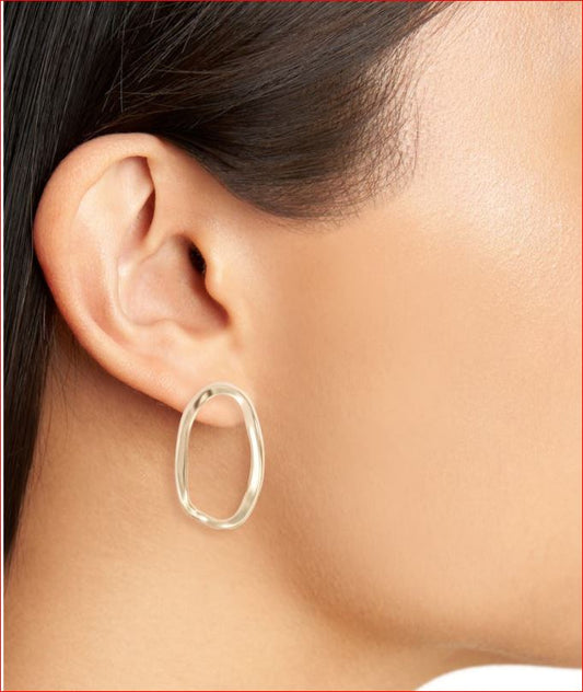 Karine Sultan Elongated Open Stud Earrings