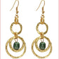Karine Sultan Green Pearl Multi Circle Earrings