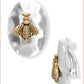 Karine Sultan Oval Clip Bee Earrings