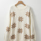 White Christmas Snowflake Pattern Tunic Sweater