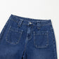 Sail Blue Wide Leg Pocketed High Waist Jeans