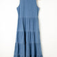 Blue Sleeveless Tiered Chambray Maxi Dress