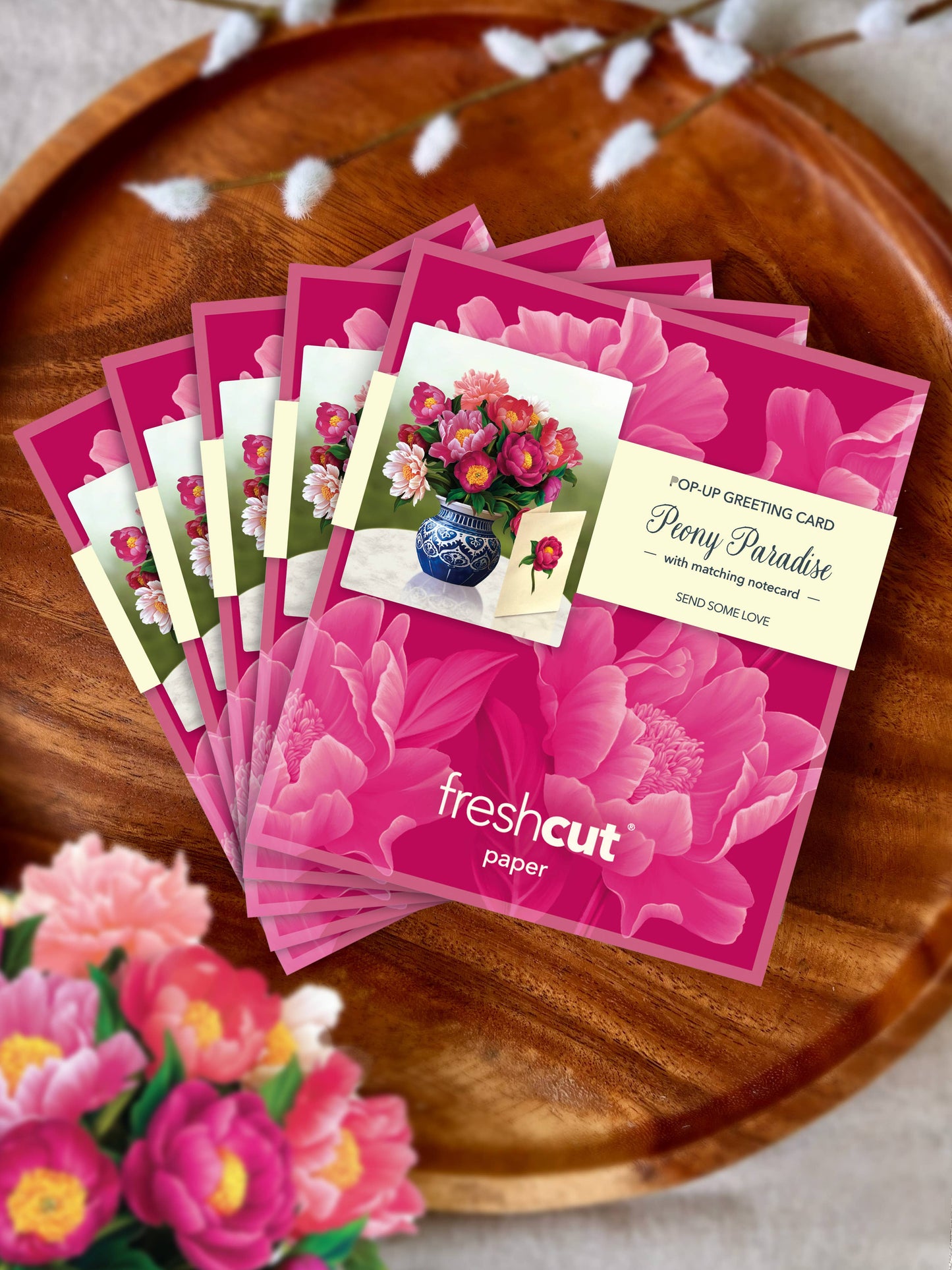 FreshCut Paper LLC - Mini Peony Paradise (10 Pop-up Greeting Cards)