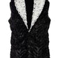 Shawl Collar Vest +4" - Reversible: Small / 8mm Black & White / Black