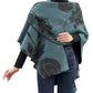 Winding River - Cozy Cashmere Like Travel Wrap Aqua/Black Reversible Loop