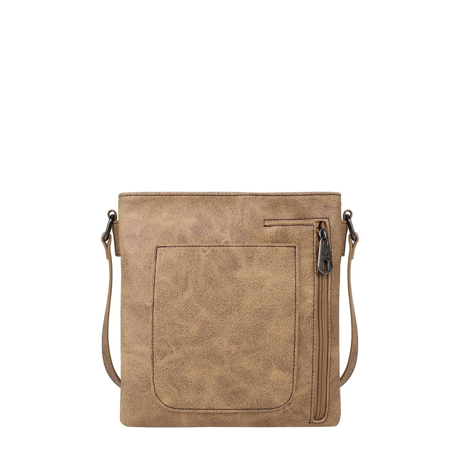 Montana West - MW1124G-9360 Montana West Embroidered Stitch Crossbody: Light Brown