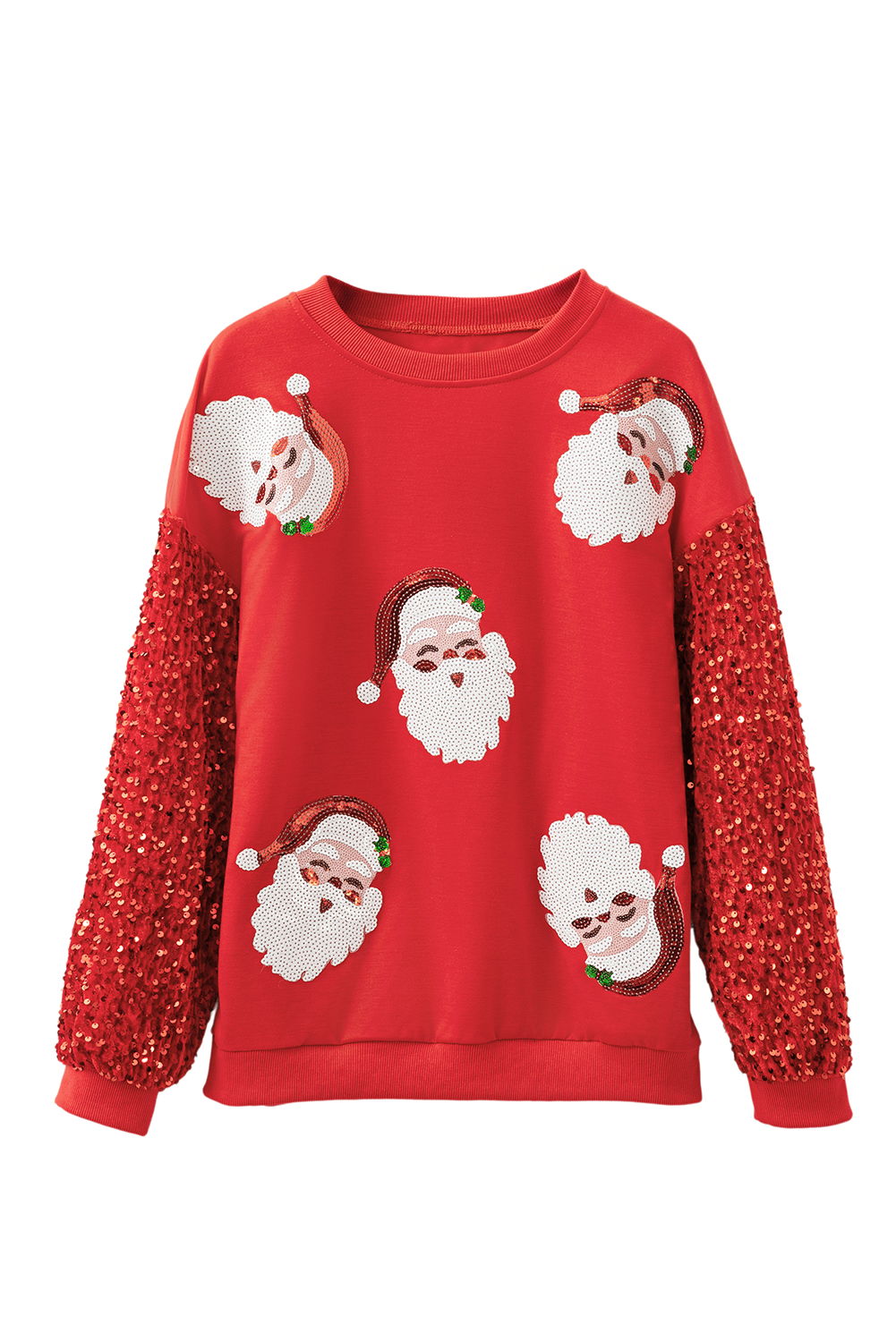 Moonlight Jade Sequined Santa Claus Christmas Sweatshirt