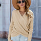 Double Take V Neck Wrap Front Knitted Top