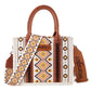 Montana West - WG2202-8120S  Wrangler Southwestern  Print Small Canvas Tote/Crossbody - Coffee: Coffee