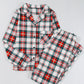 Red Christmas Plaid Long Sleeve Shirt and Pants Pajama Set