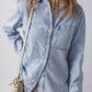 Beau Blue Long Sleeve Buttoned Chest Pocket Denim Shirt