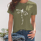 Dragonfly Graphic Round Neck Short Sleeve T-Shirt