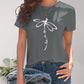 Dragonfly Graphic Round Neck Short Sleeve T-Shirt