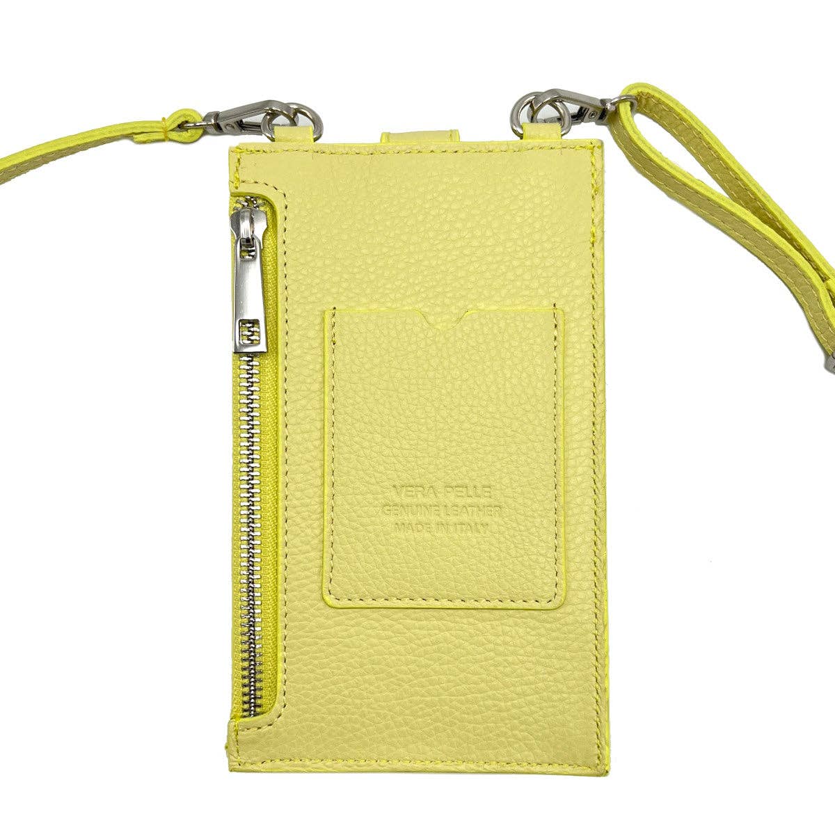 Suie Valentini srl - Summer genuine leather phone bag, Made in Italy, art. 112560: D.Orange