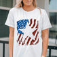 USA Flag Graphic Round Neck Tee