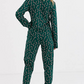 Green Christmas Candy Cane Printed Top and Pants Loungewear Set