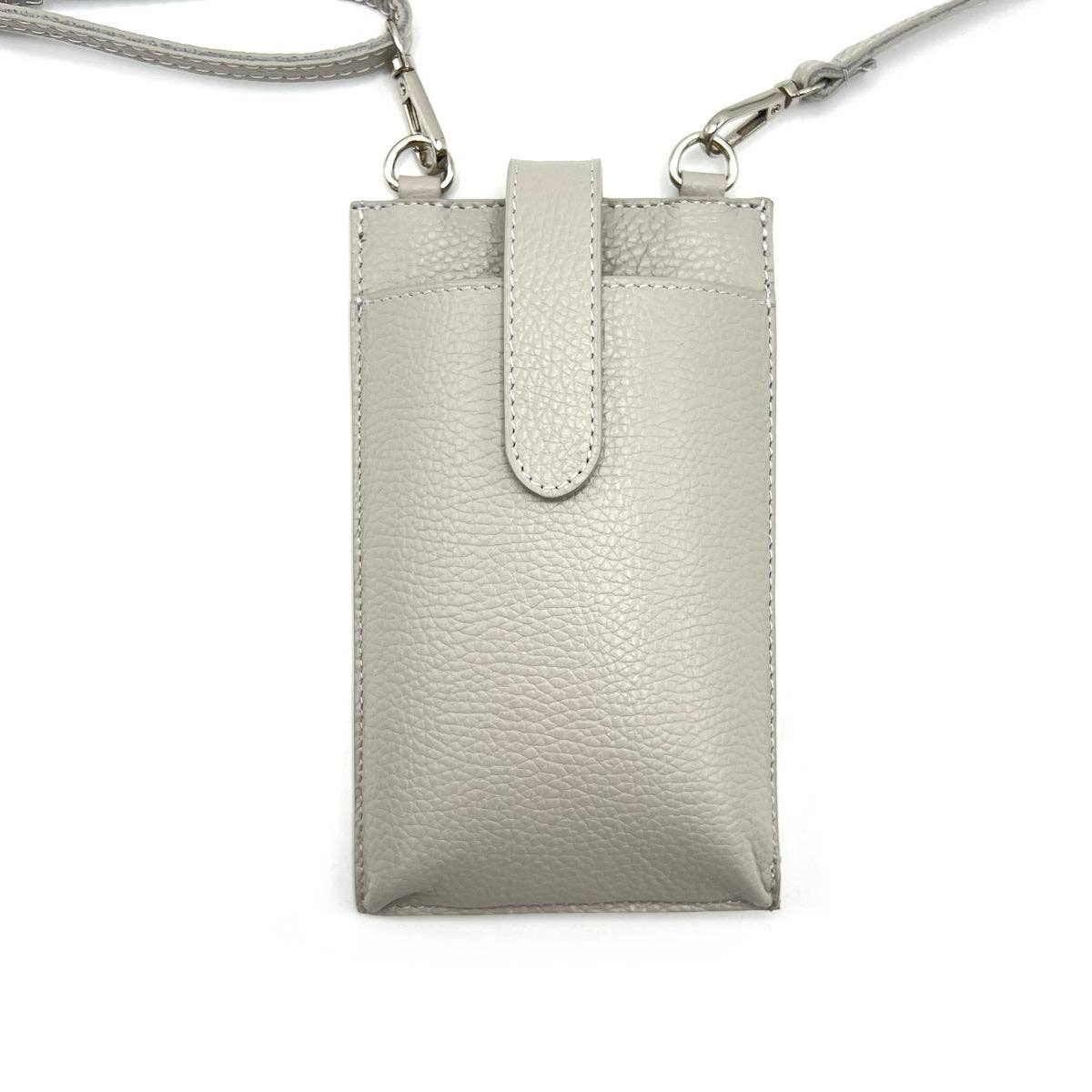 Suie Valentini srl - Summer genuine leather phone bag, Made in Italy, art. 112560: D.Orange