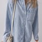 Beau Blue Long Sleeve Buttoned Chest Pocket Denim Shirt