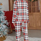 Red Christmas Plaid Long Sleeve Shirt and Pants Pajama Set