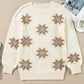 White Christmas Snowflake Pattern Tunic Sweater