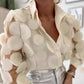 UZ Wholesale Sheer Mesh Embroidered Long Sleeve Shirt: S