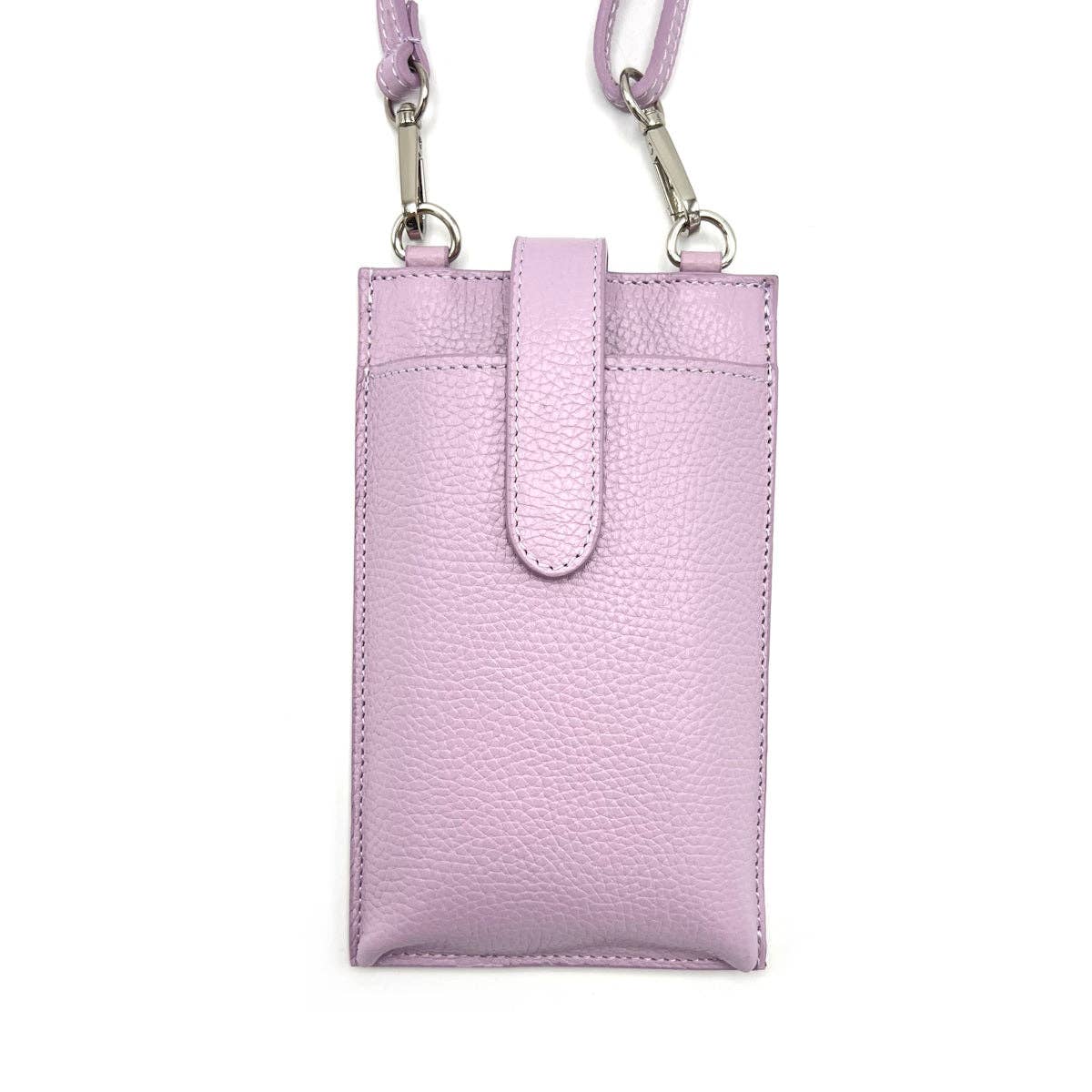 Suie Valentini srl - Summer genuine leather phone bag, Made in Italy, art. 112560: D.Orange