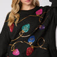 Black Sequin Bright Lights Oversized Christmas Sweatshirt