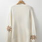 White Christmas Snowflake Pattern Tunic Sweater