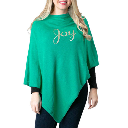Top It Off - Holly Boardwalk Poncho-  29 Colors: Green with Gold Sequin Joy