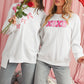 White Merry and Bright Quilted Sweatshirt