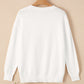 White Glitter Merry & Bright Round Neck Knit Sweater