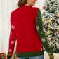 Racing Red Christmas Contrasting Jacquard Cardigan