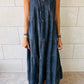 Blue Sleeveless Tiered Chambray Maxi Dress