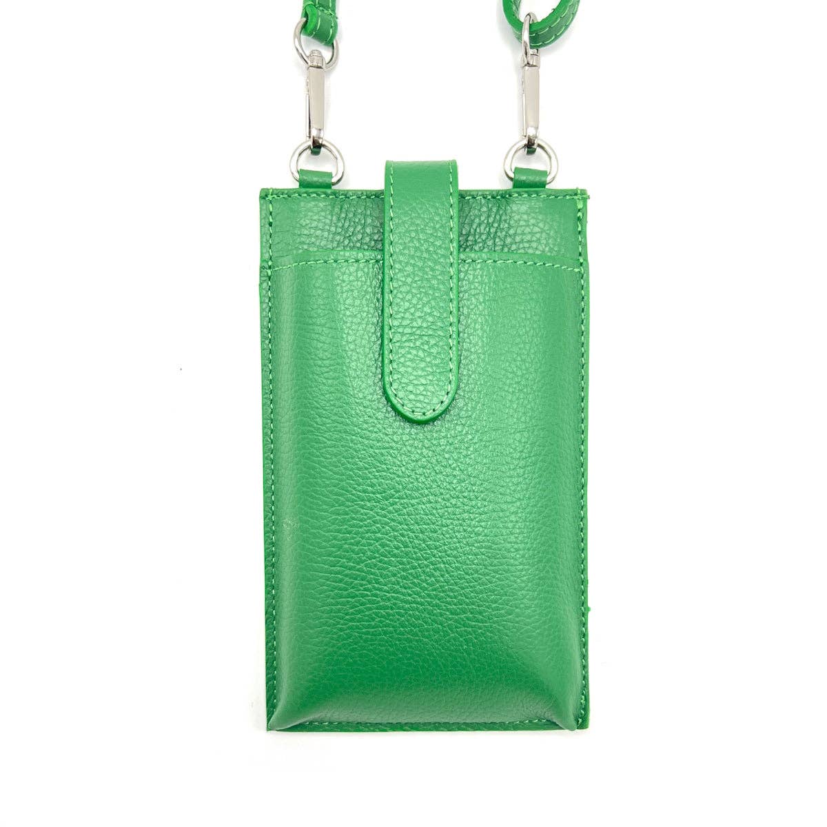 Suie Valentini srl - Summer genuine leather phone bag, Made in Italy, art. 112560: D.Orange
