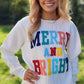 White Merry and Bright Quilted Sweatshirt