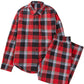 Red Christmas Checkered Pattern Loose Shirt and Pants Pajama Set