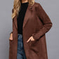 42POPS - ...SI-23491 Fitted Long Slv Faux Suede Open Jacket: KHA-cappuccino-172162 / L