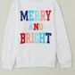 White Merry and Bright Quilted Sweatshirt