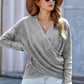 Double Take V Neck Wrap Front Knitted Top